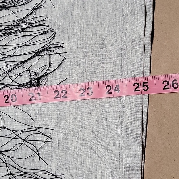 a.n.a. Size M Black Lace with Fringe Over Gray Sleeveless Tank Top, NEW with Tag - Picture 10 of 13